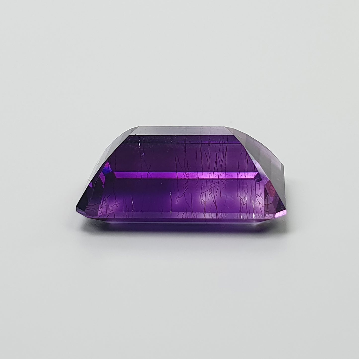PURPLE RUTILE AMETHYST Quartz Gemstone Normal Cut : 19.00cts Natural Untreated Amethyst Octagon Shape 21*14mm (With Video)