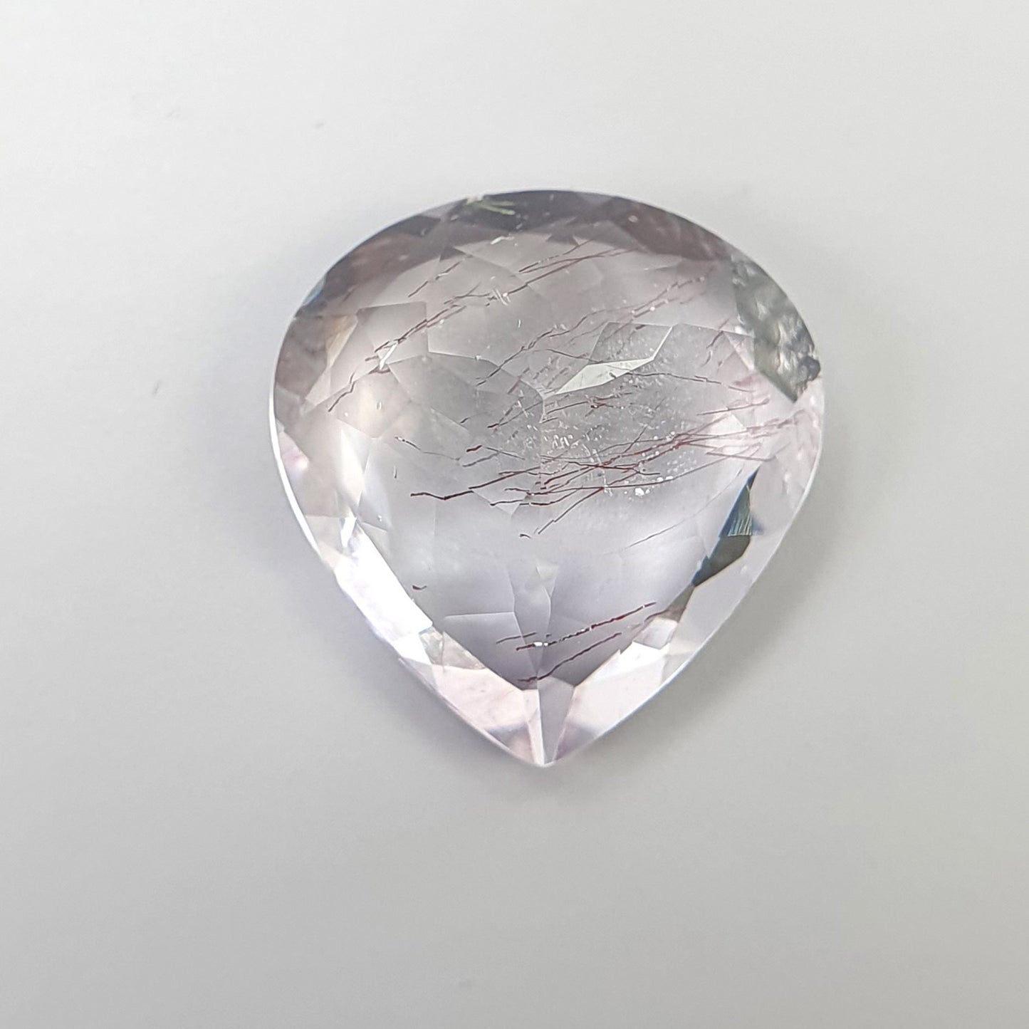 PURPLE RUTILE AMETHYST Quartz Gemstone Normal Cut : 7.75cts Natural Untreated Amethyst Heart Shape 14mm (With Video)