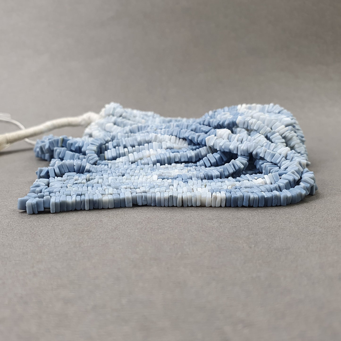 OPAL Gemstone Loose BEADS : Natural Color Enhanced Shaded Blue Opal Loose Square Heishe Statement Beads 17"