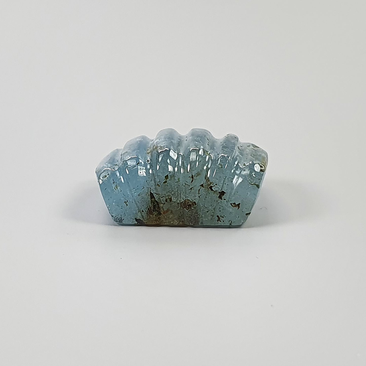 AQUAMARINE Gemstone Carving : 21.86cts Natural Untreated Blue Aqua Hand Carved Cushion Shape 18.5*16.5mm