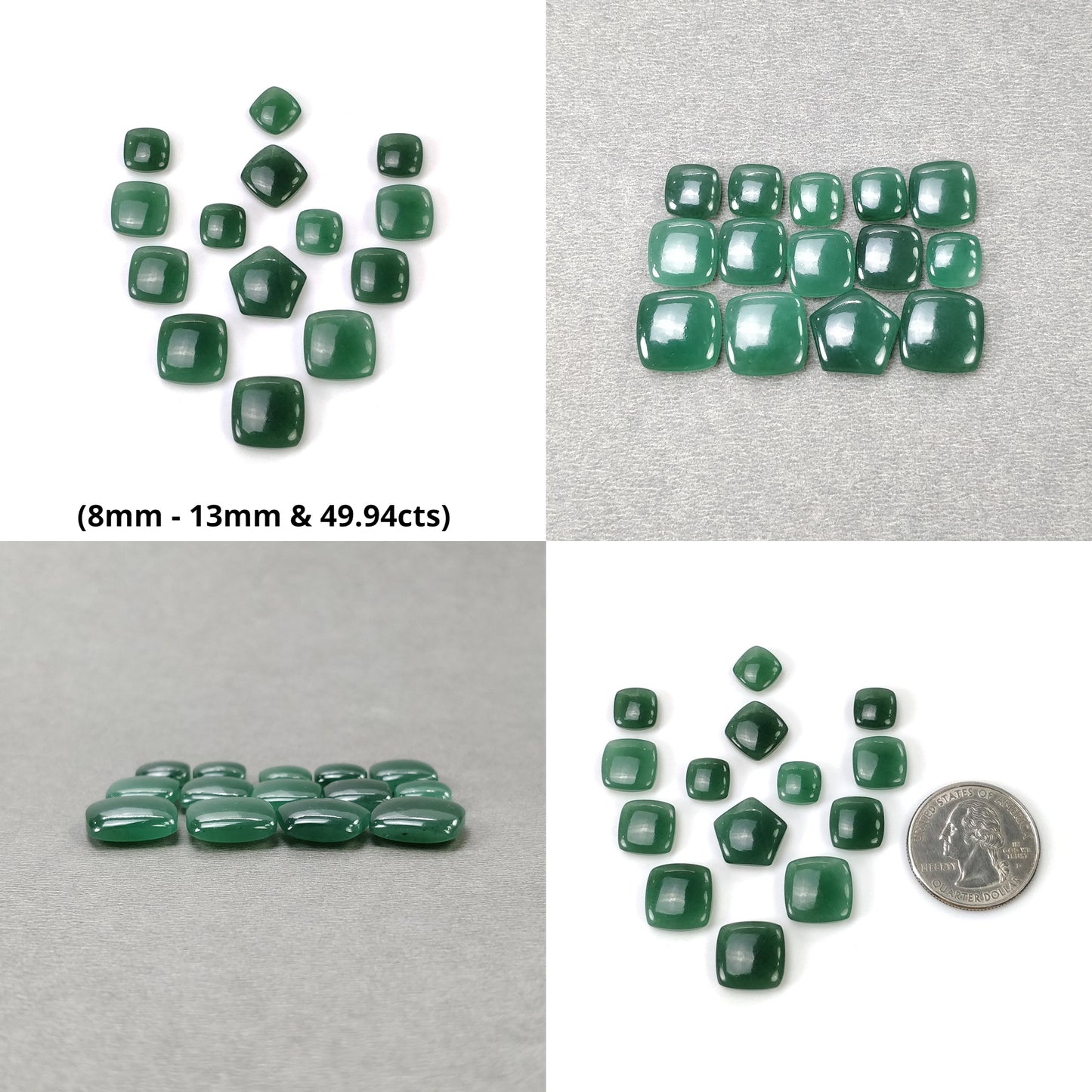 MOONSTONE Chrome DIOPSIDE QUARTZITE Gemstone Cabochon : Natural Untreated Round Uneven Shape Cabochon 3pcs 7pcs 14pcs Lots