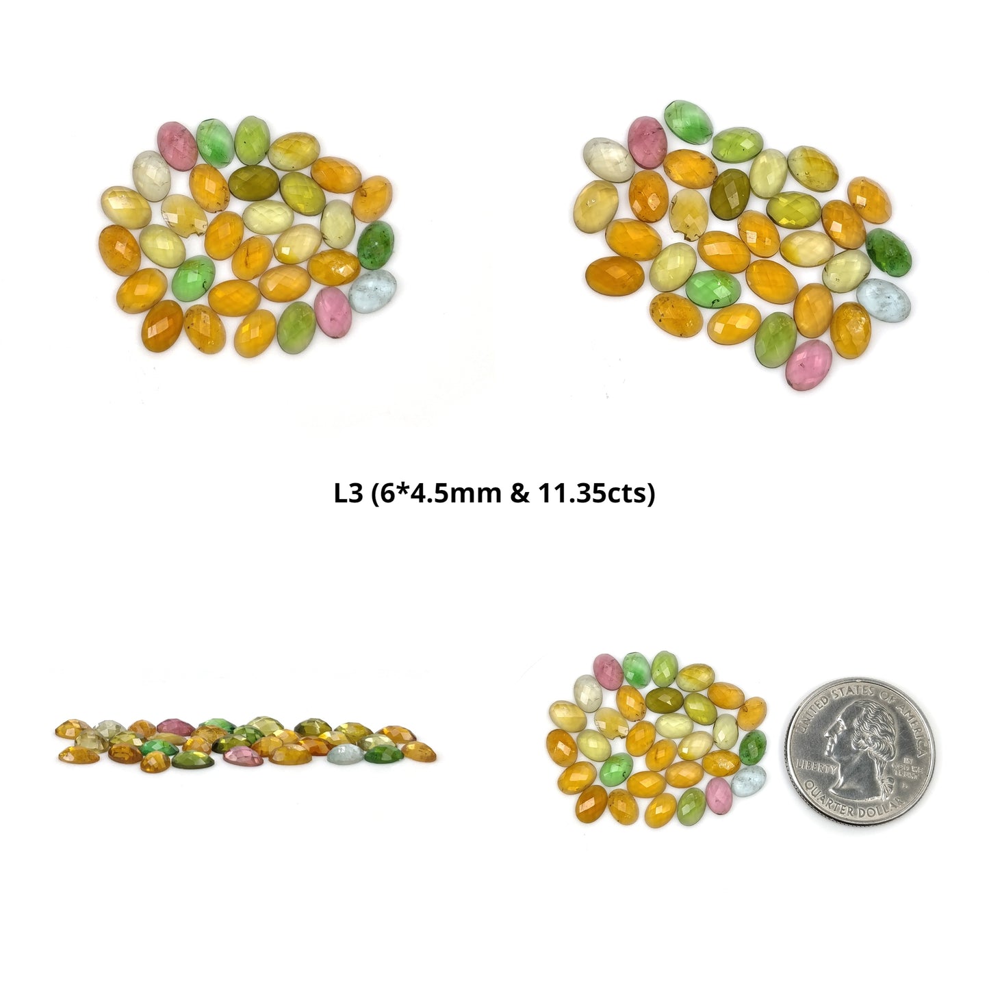 Multi Color TOURMALINE Gemstone Checker Cut : Natural Untreated Unheated Watermelon Tourmaline Oval Pear Shape Set
