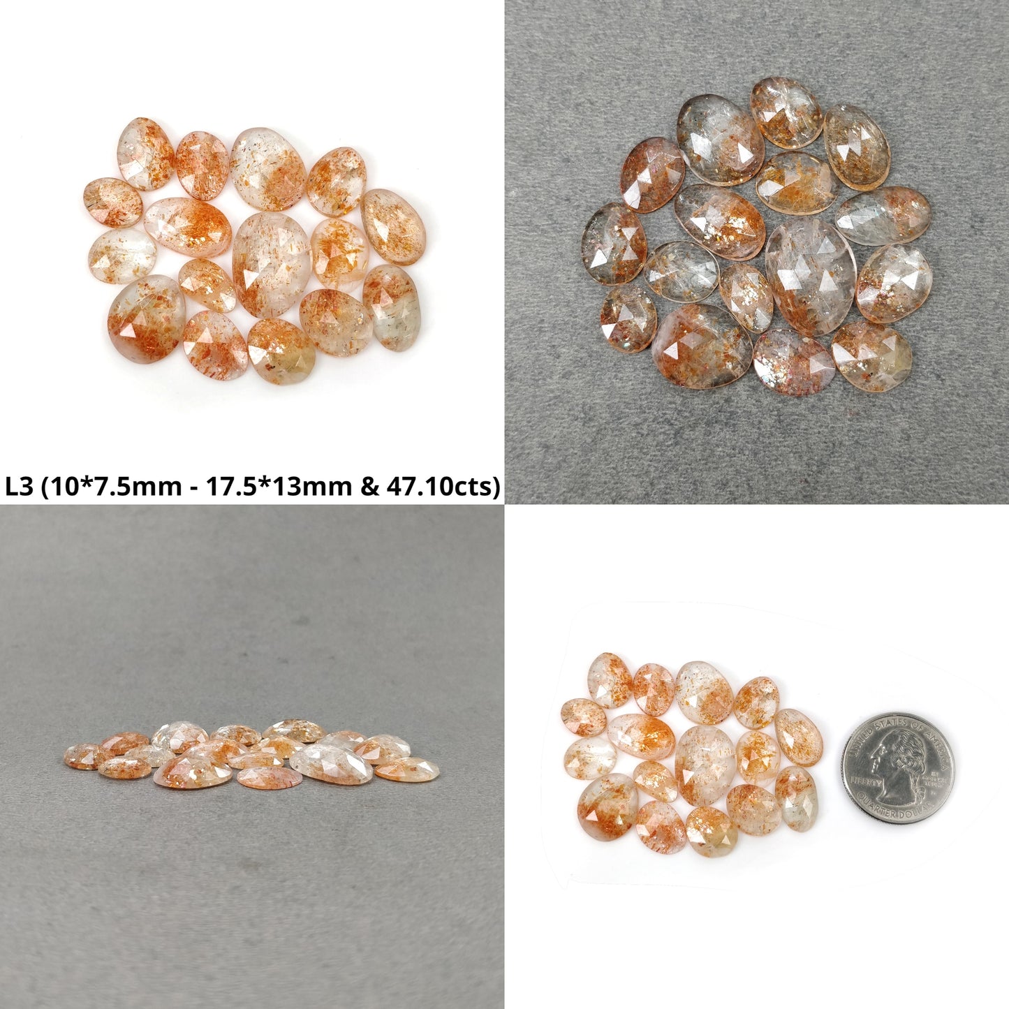 Chatoyant ORANGE SUNSTONE Gemstone Rose Cut : Natural Untreated Sunstone Uneven Shape Lots
