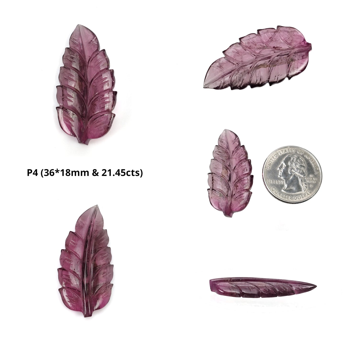 Watermelon Tourmaline Gemstone Carving : Natural Untreated Unheated Bi-Color Tourmaline Hand Carved Leaf
