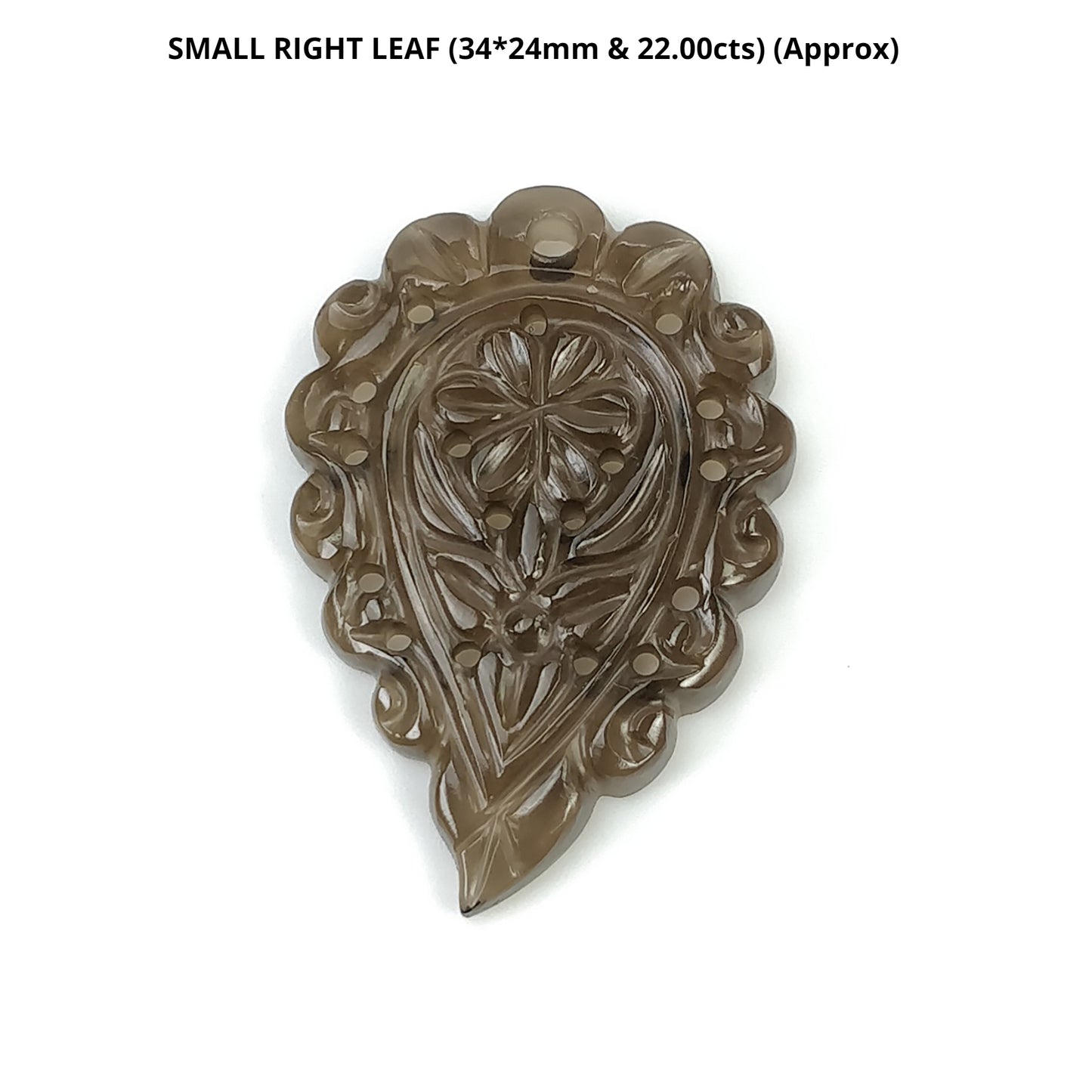 SMOKY QUARTZ Gemstone LEAF Carving : Natural Untreated Unheated Quartz Gemstone Hand Carved Leaves In Small Medium Large Sizes