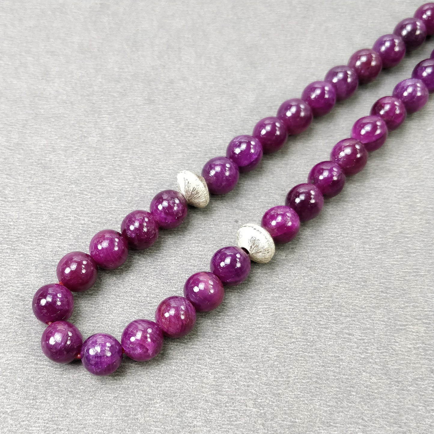 TURKISH ISLAMIC Salah 7mm Natural Untreated Red RUBY Gemstone Round Cabochon Prayer 33 Beads Misbaha Tasbih Sibha Masbaha