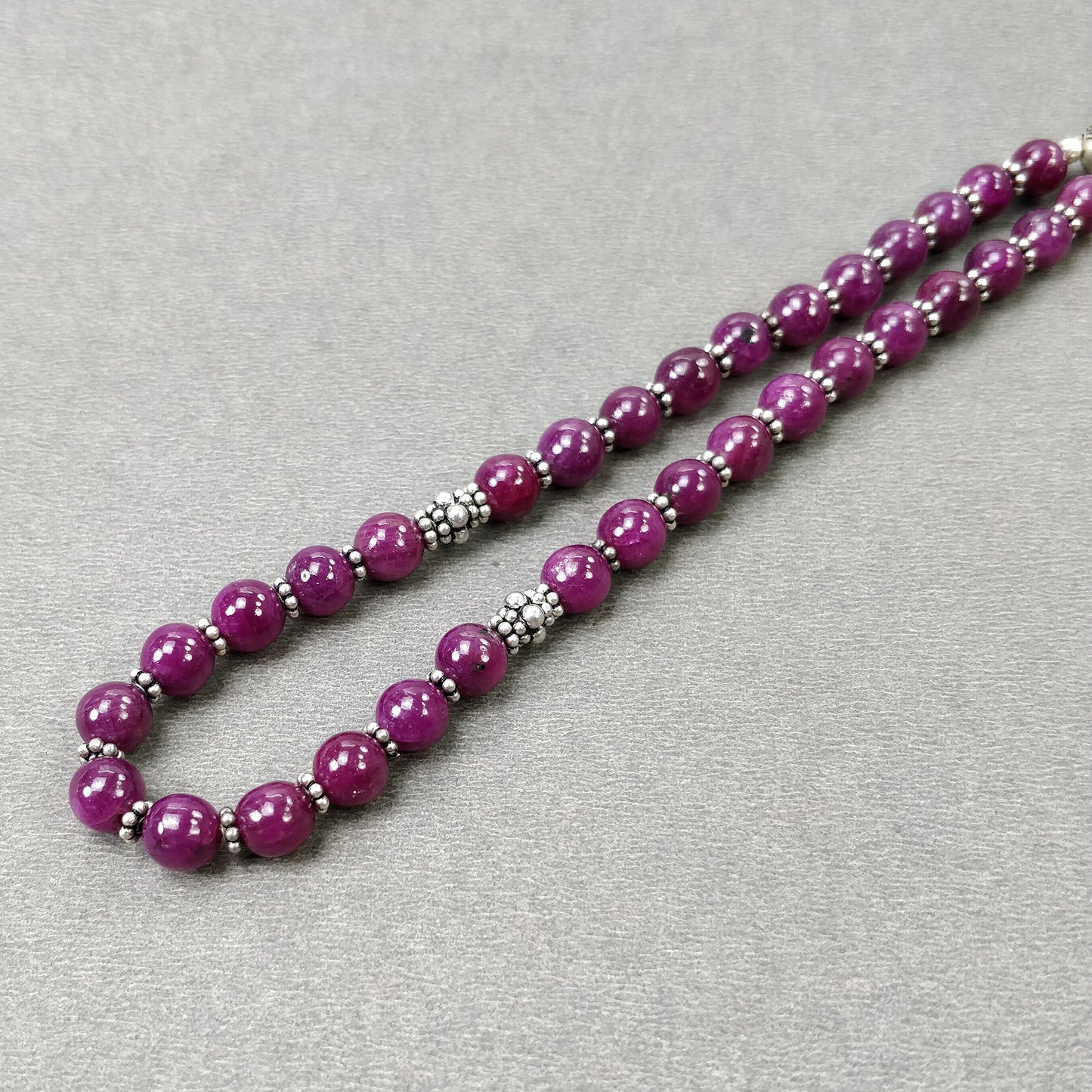 TURKISH ISLAMIC Salah 6.5mm Natural Untreated Red RUBY Gemstone Round Cabochon Prayer 33 Beads Misbaha Tasbih Sibha Masbaha