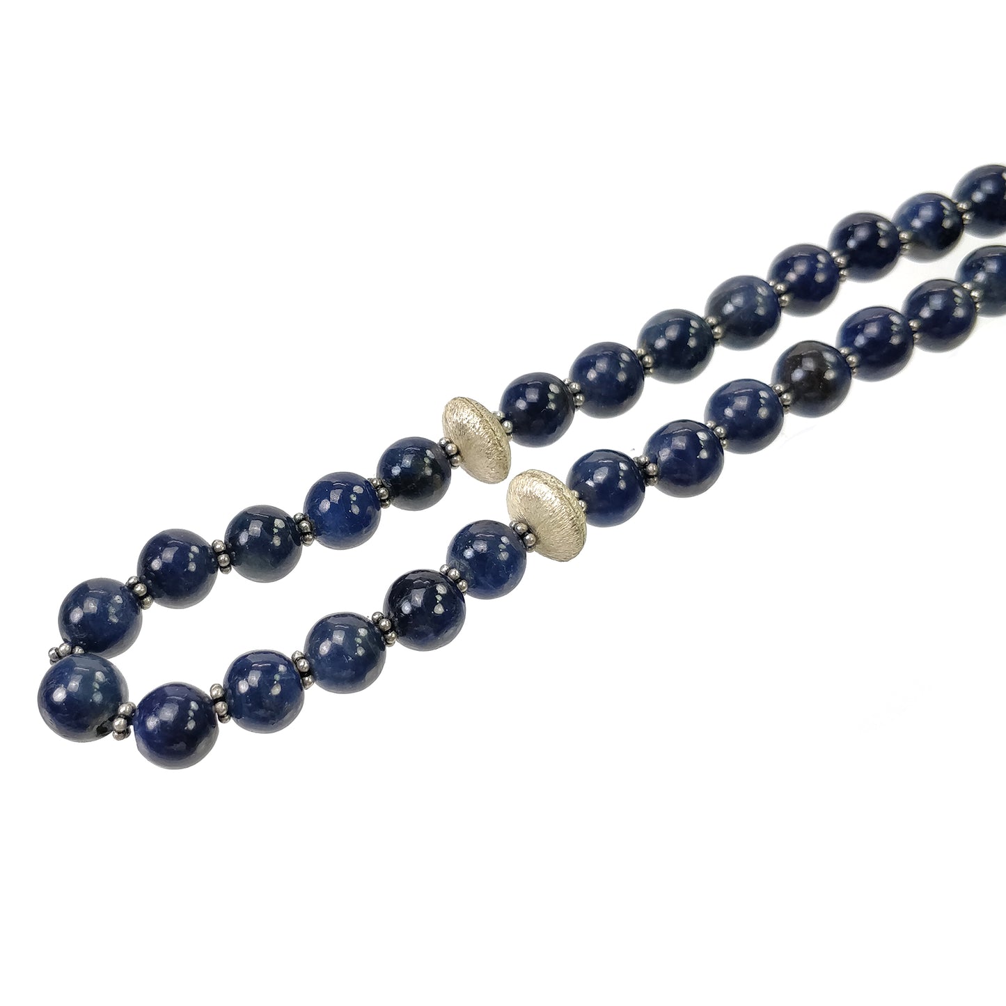 TURKISH ISLAMIC Salah 8mm Natural Untreated Blue SAPPHIRE Gemstone Round Cabochon Prayer 33 Beads Misbaha Tasbih Sibha Masbah (With Video)