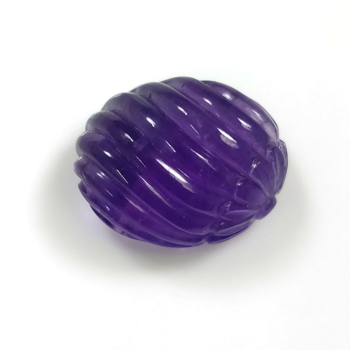 Purple AMETHYST Gemstone Carving : 27.30cts Natural Untreated Amethyst Hand Carved Oval Shape 21*17mm (With Video)