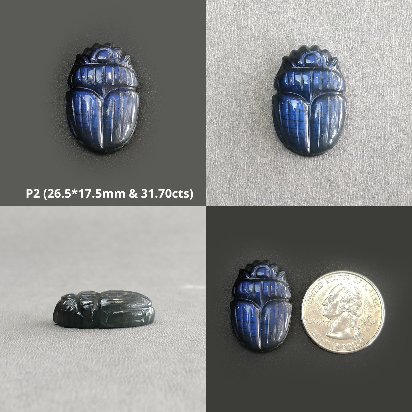 Labradorite Scarab Carving