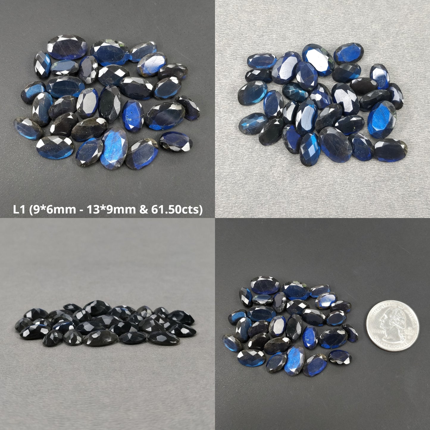 Rainbow Flashing LABRADORITE Gemstone Normal Cut : Natural Untreated Unheated Blue Labradorite Multi Shapes Lots