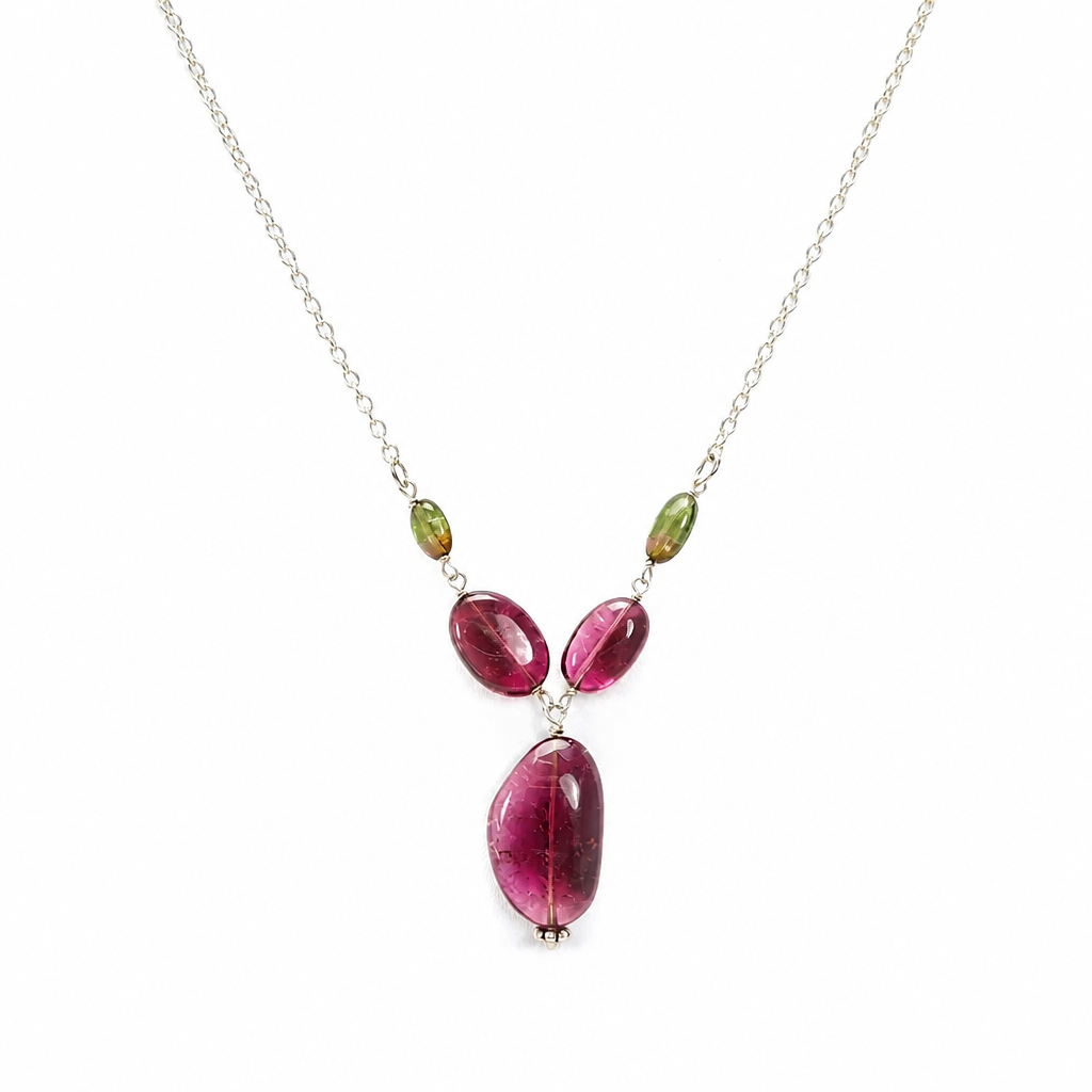 Tourmaline Gemstone Silver Necklace