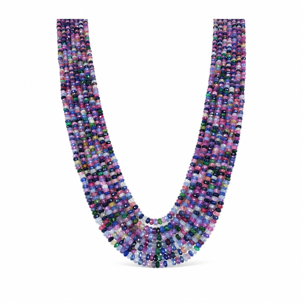 Multi Sapphire Beads Necklace