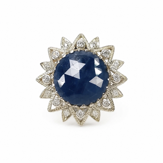 Blue Sapphire Silver Ring