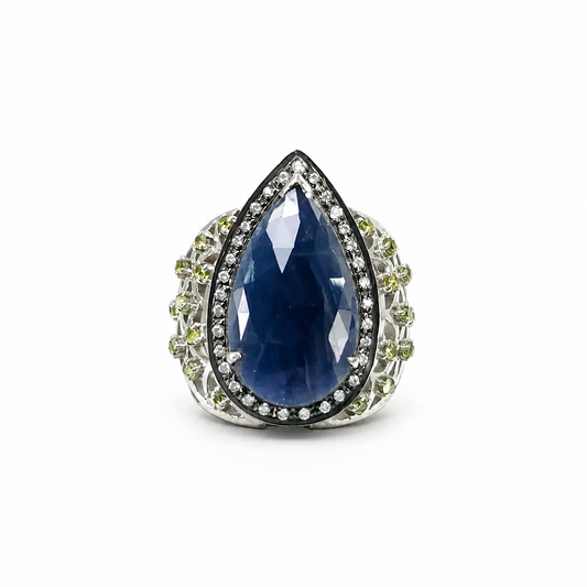Blue Sapphire Silver Ring