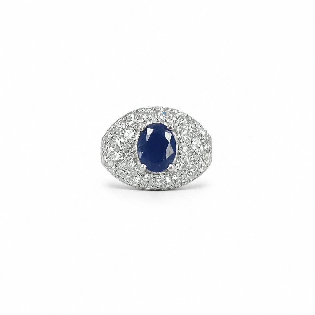 Blue Sapphire Silver Ring