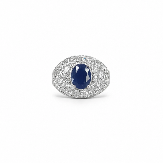 Blue Sapphire Silver Ring