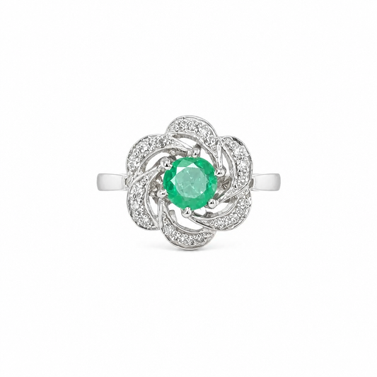 Emerald Gemstone Silver Ring