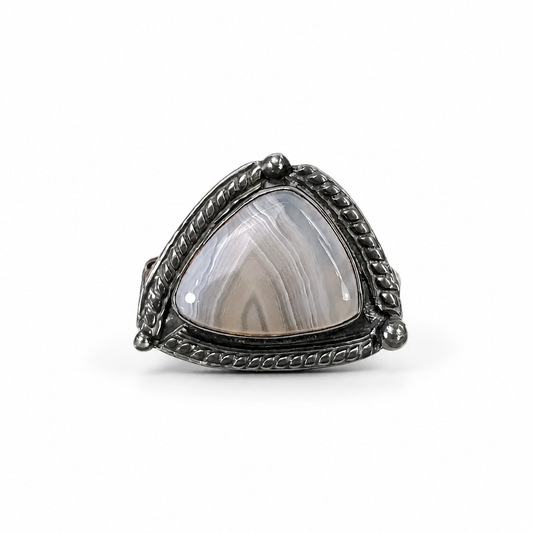Agate Gemstone Silver Ring