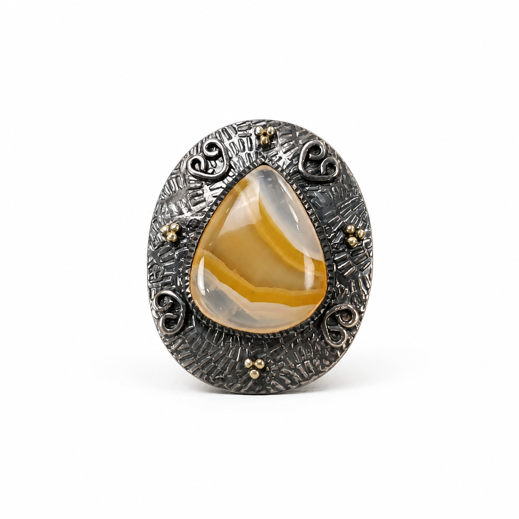 Agate Gemstone Silver Ring