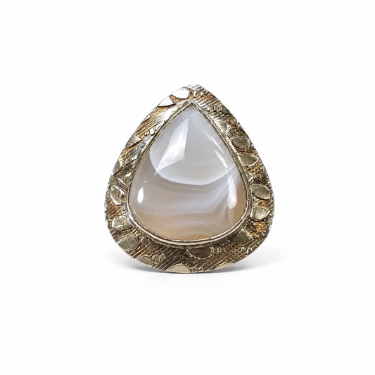 Agate Gemstone Silver Ring