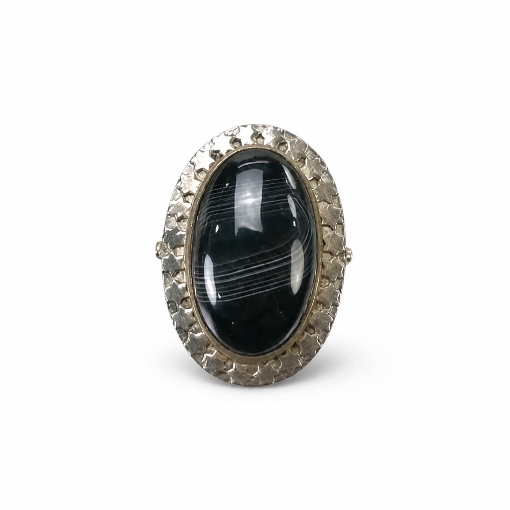 Agate Gemstone Silver Ring