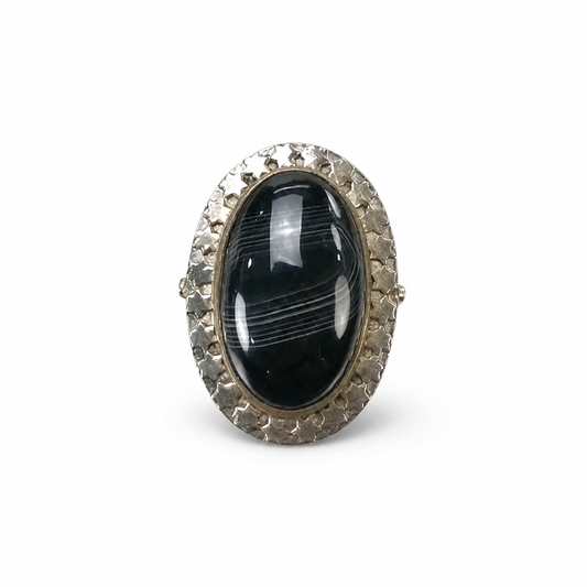 Agate Gemstone Silver Ring