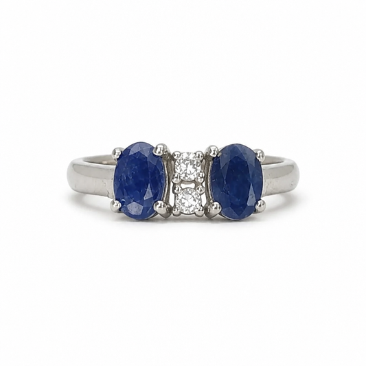 Blue Sapphire Silver Ring