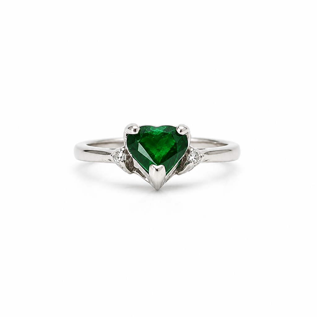 Emerald Silver Ring