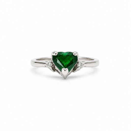 Emerald Silver Ring