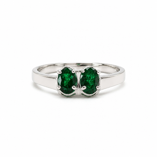 Emerald Silver Ring