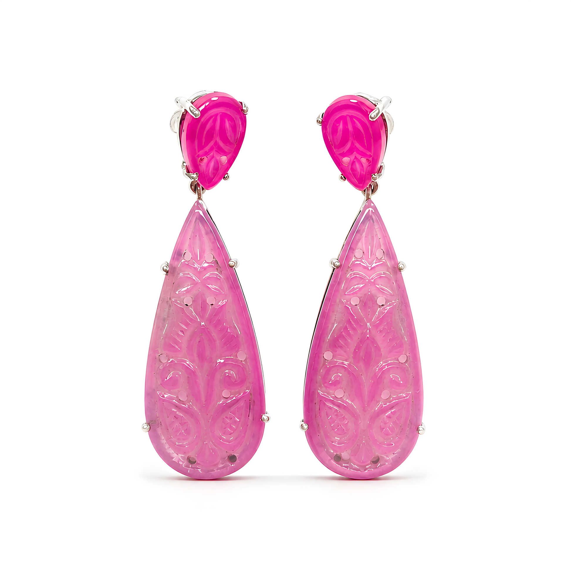 Pink Onyx Gemstone 925 Silver Earring