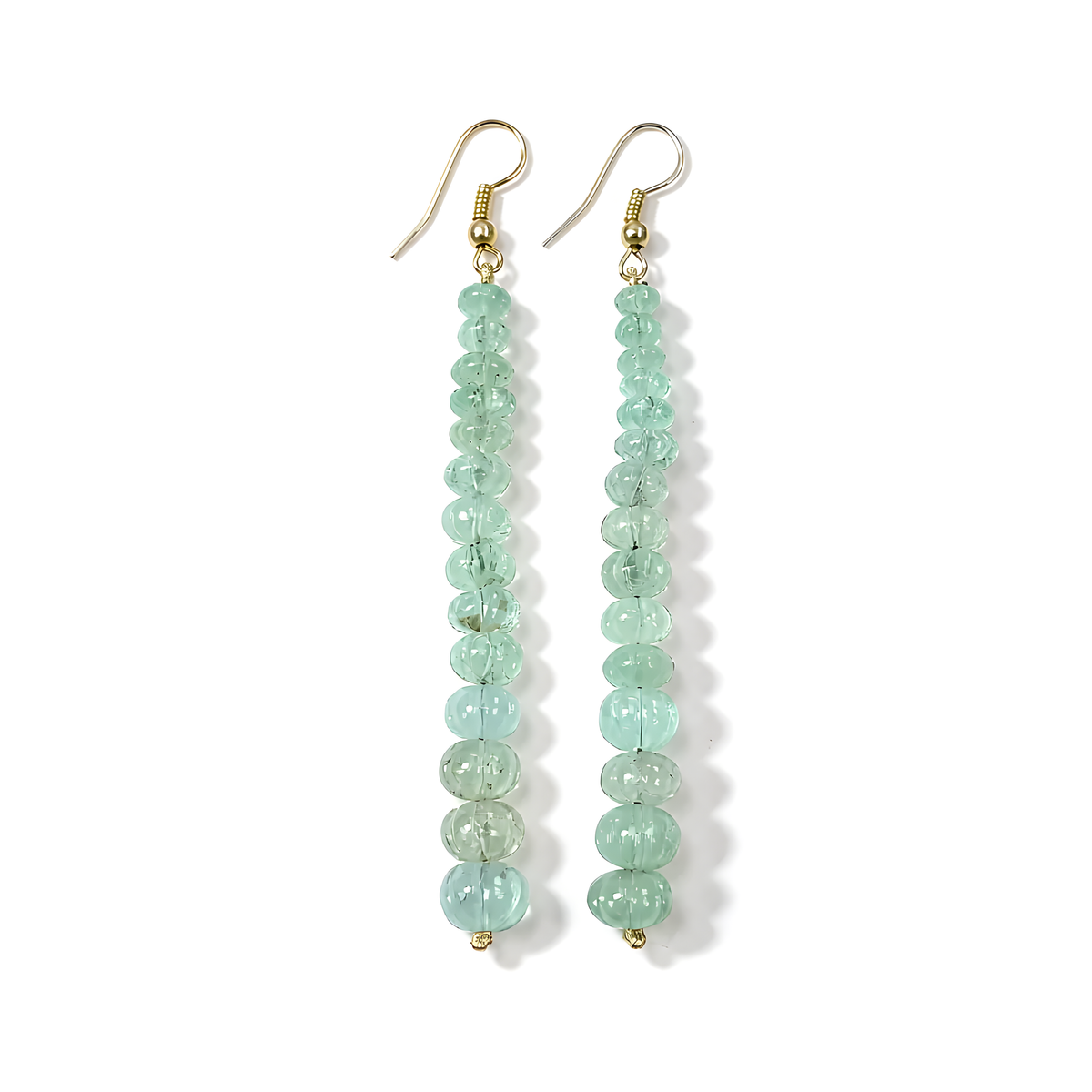 Emerald Gemstone Silver Beads Earring