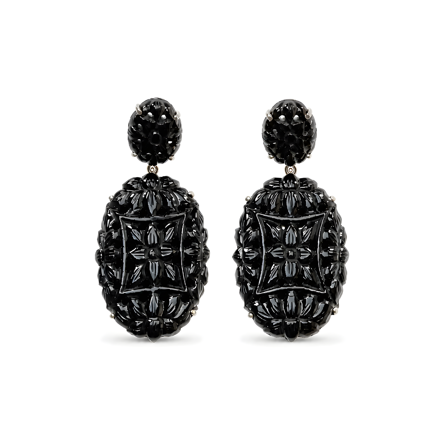 Black Onyx Gemstone Stud Earrings