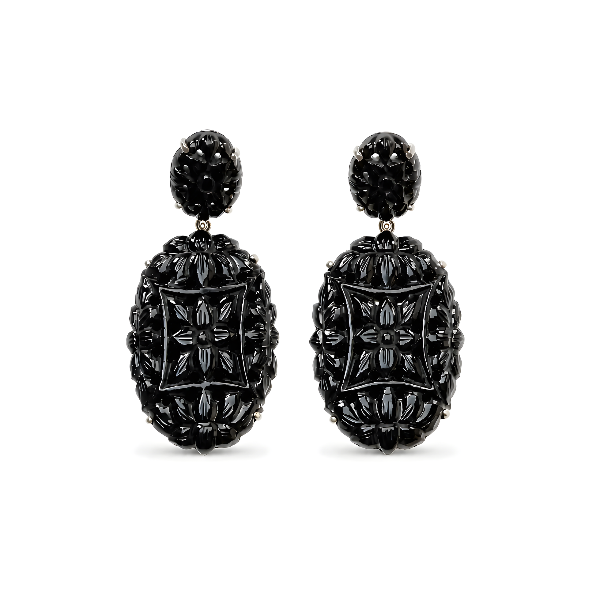 Black Onyx Gemstone Stud Earrings