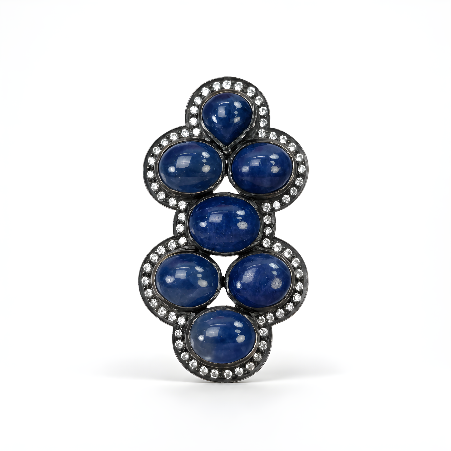 Blue Sapphire Gemstone CZ Silver Pendant