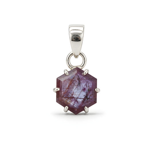 Pink Sapphire Gemstone 925 Silver Pendant