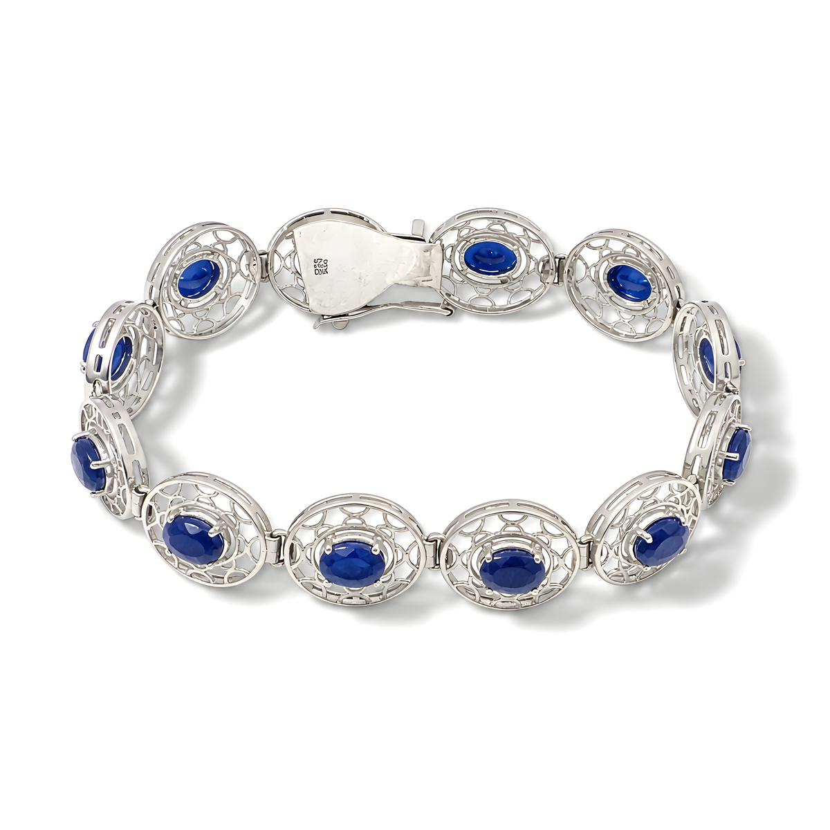 Blue Sapphire Gemstone 925 Silver Bracelet