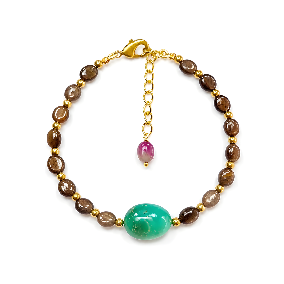 sapphire chrysopras Beads brass bracelet