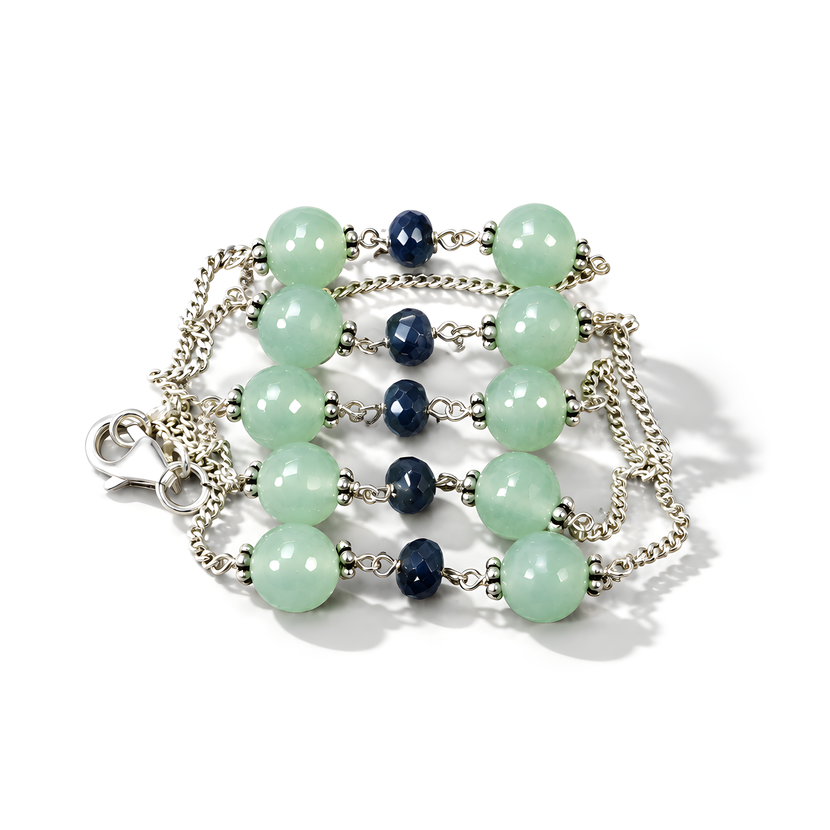serpentine, sapphire beads necklace