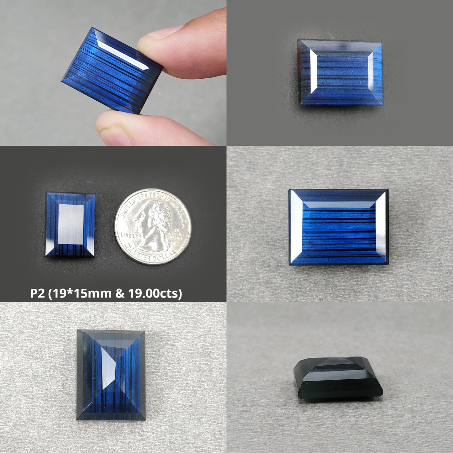 Rainbow Flashing LABRADORITE Gemstone Normal Cut : Natural Untreated Blue Labradorite Baguette Shape