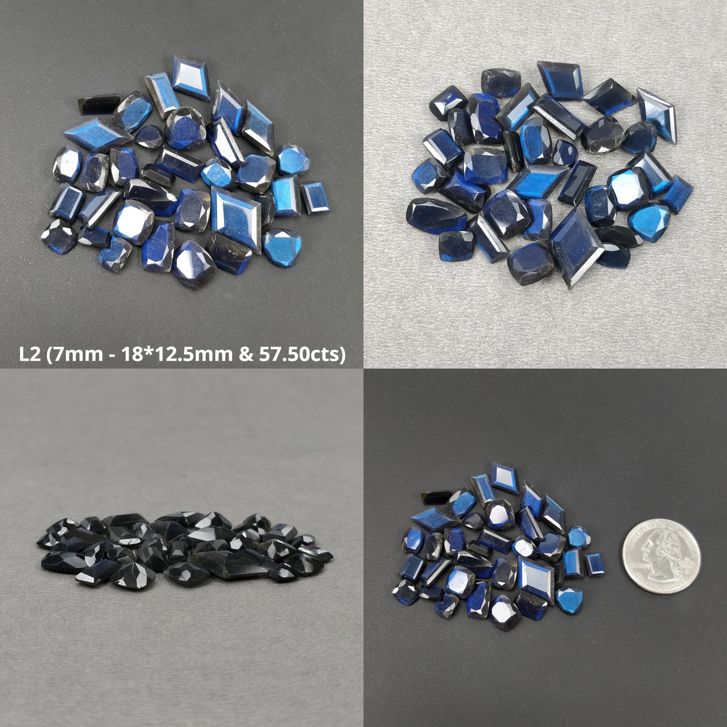 Rainbow Flashing LABRADORITE Gemstone Normal Cut : Natural Untreated Unheated Blue Labradorite Multi Shapes Lots