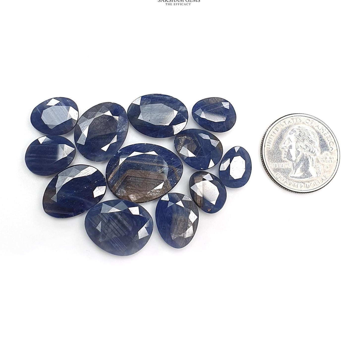 BLUE SAPPHIRE Gemstone Normal Cut : 117.70cts Natural Untreated Unheated Sapphire Egg Shape 12.5*10mm - 22.5*17mm 12pcs Set