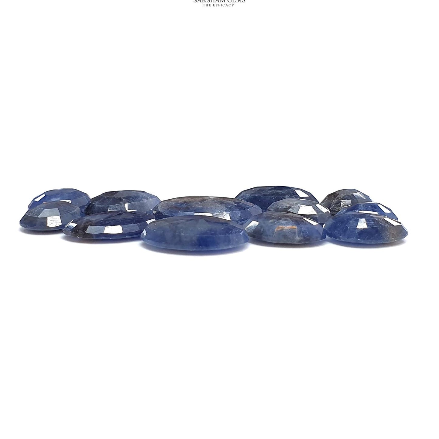 BLUE SAPPHIRE Gemstone Normal Cut : 117.70cts Natural Untreated Unheated Sapphire Egg Shape 12.5*10mm - 22.5*17mm 12pcs Set