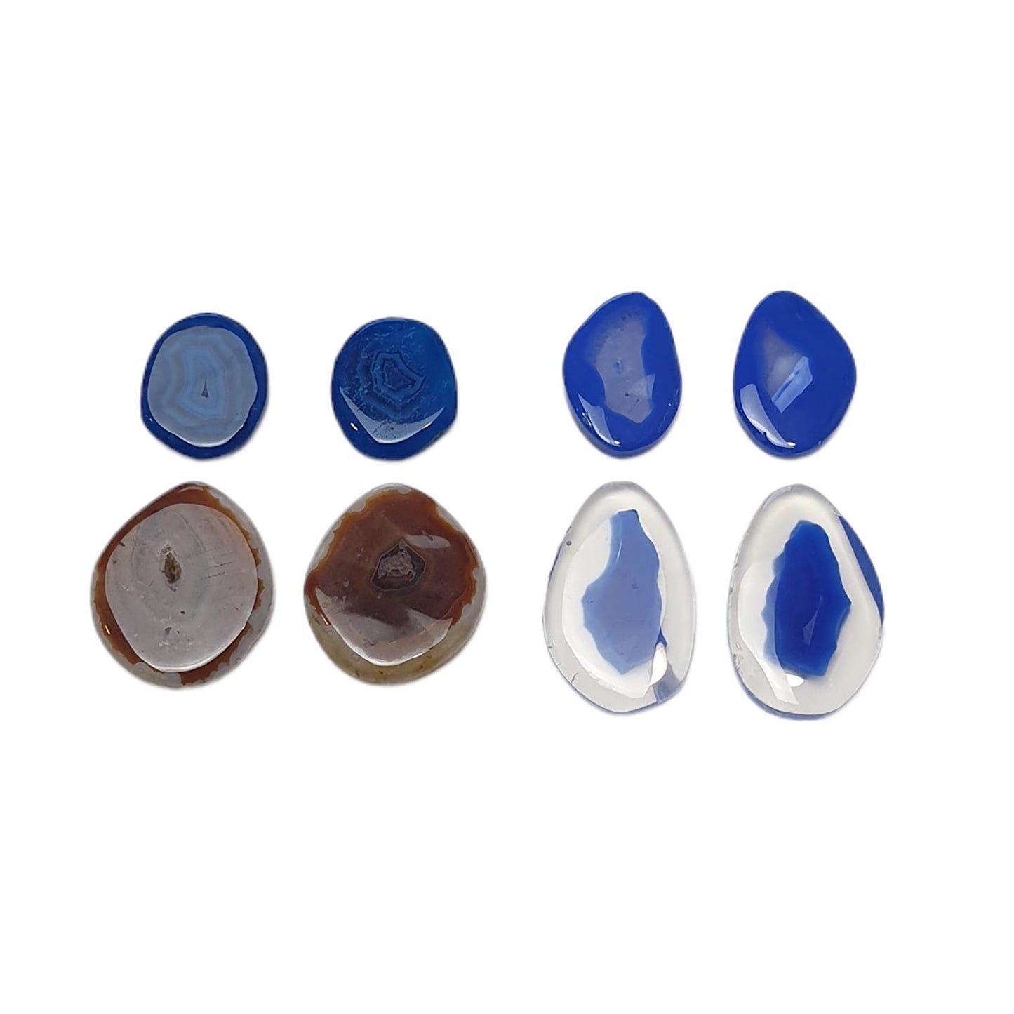 BOTSWANA AGATE Gemstone Cabochon : Natural Color Enhanced Bi-Color Agate Uneven Shape 8pcs Set
