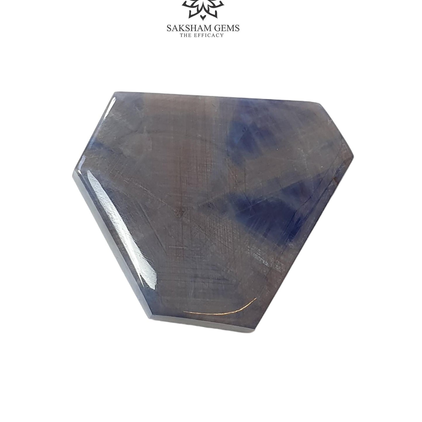 Unique Rare Blue Sapphire Gemstone Cabochon Trapiche : 424.00cts Natural Untreated Unheated Sapphire Uneven Shape 57*71mm
