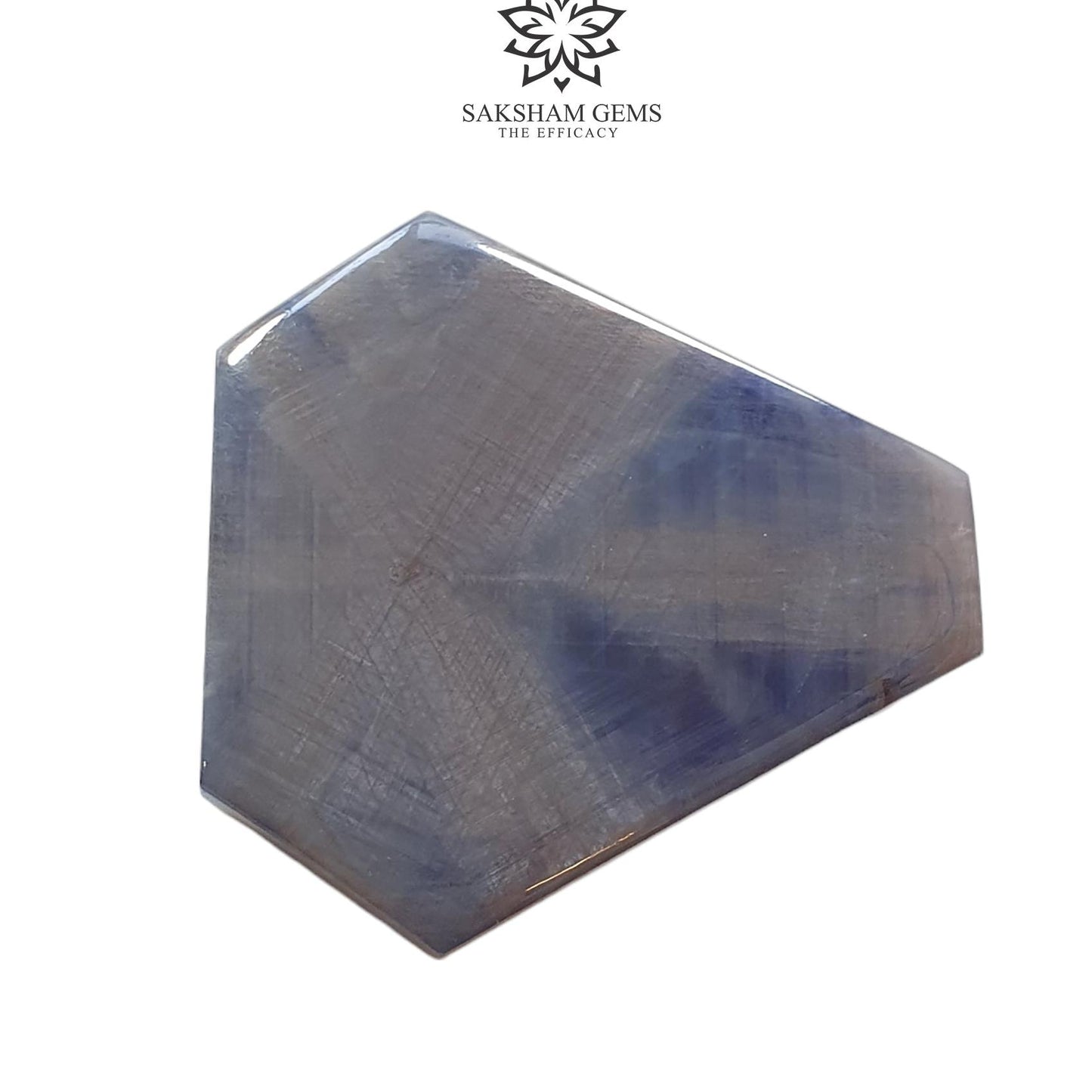 Unique Rare Blue Sapphire Gemstone Cabochon Trapiche : 424.00cts Natural Untreated Unheated Sapphire Uneven Shape 57*71mm