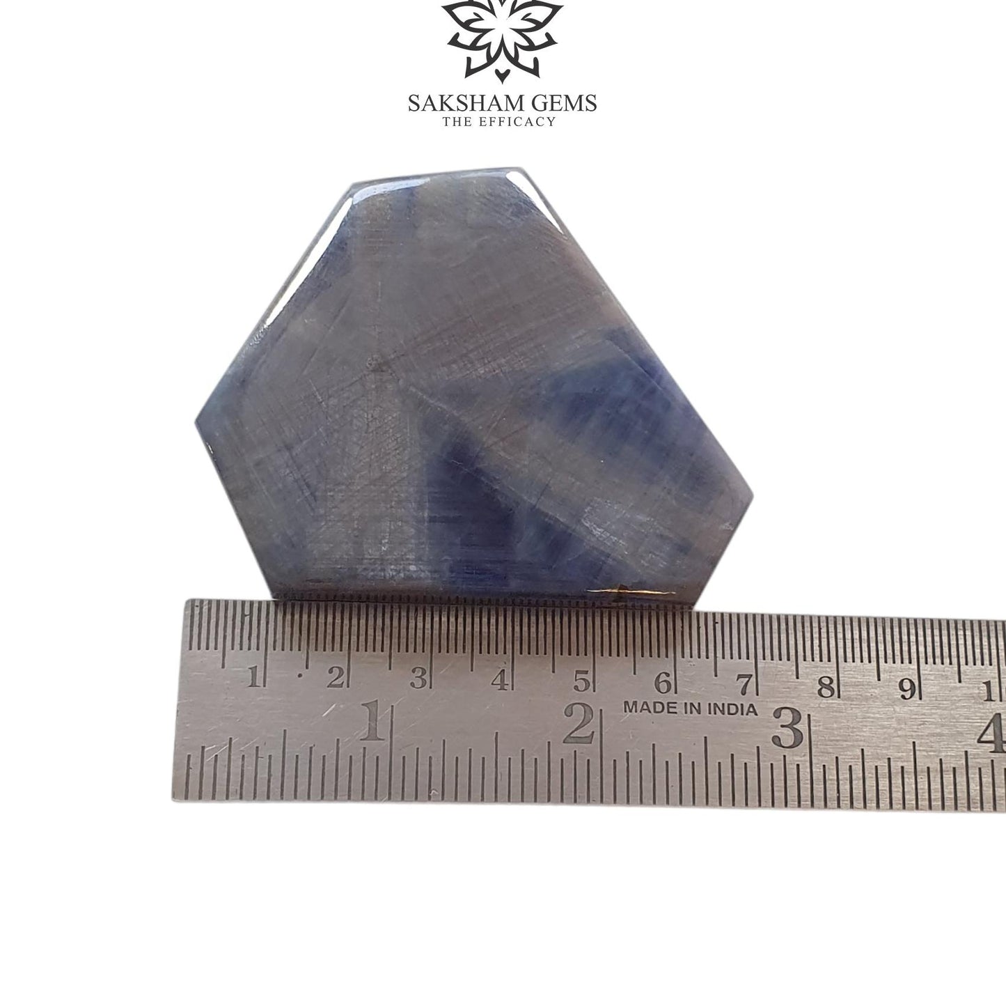 Unique Rare Blue Sapphire Gemstone Cabochon Trapiche : 424.00cts Natural Untreated Unheated Sapphire Uneven Shape 57*71mm