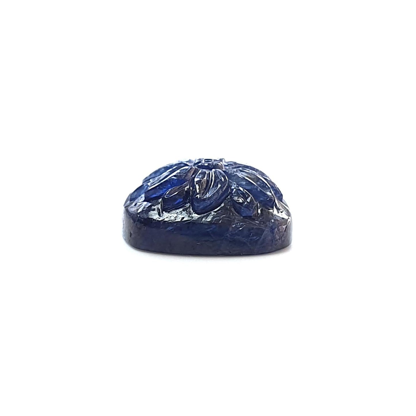 Blue Sapphire Gemstone Carving : 28.30cts Natural Untreated Unheated Sapphire Hand Carved Cushion Shape 18*20mm