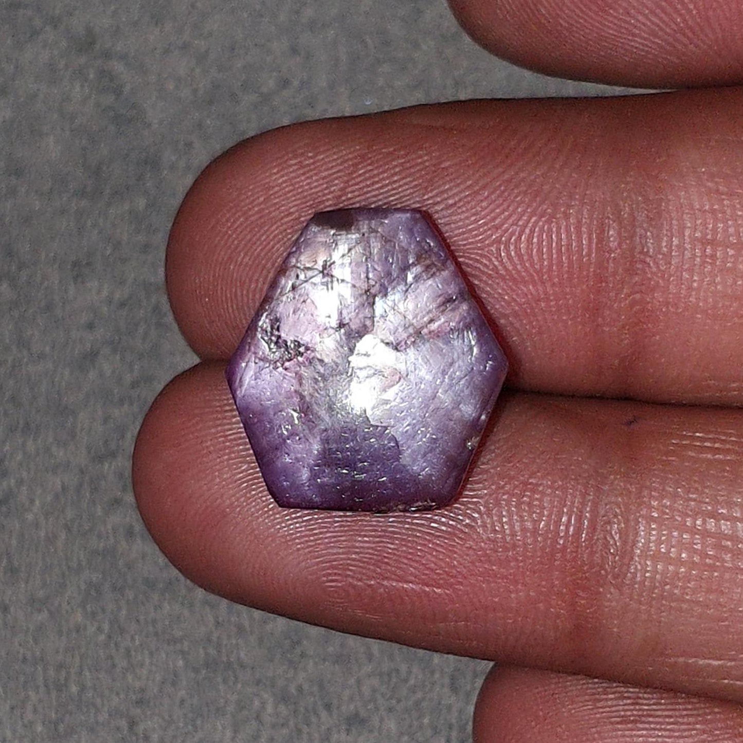 Johnson Star Trapiche Ruby Gemstone Cabochon : 15.60cts Natural Untreated Unheated 6Ray Star Ruby Hexagon Shape 16.5*14mm